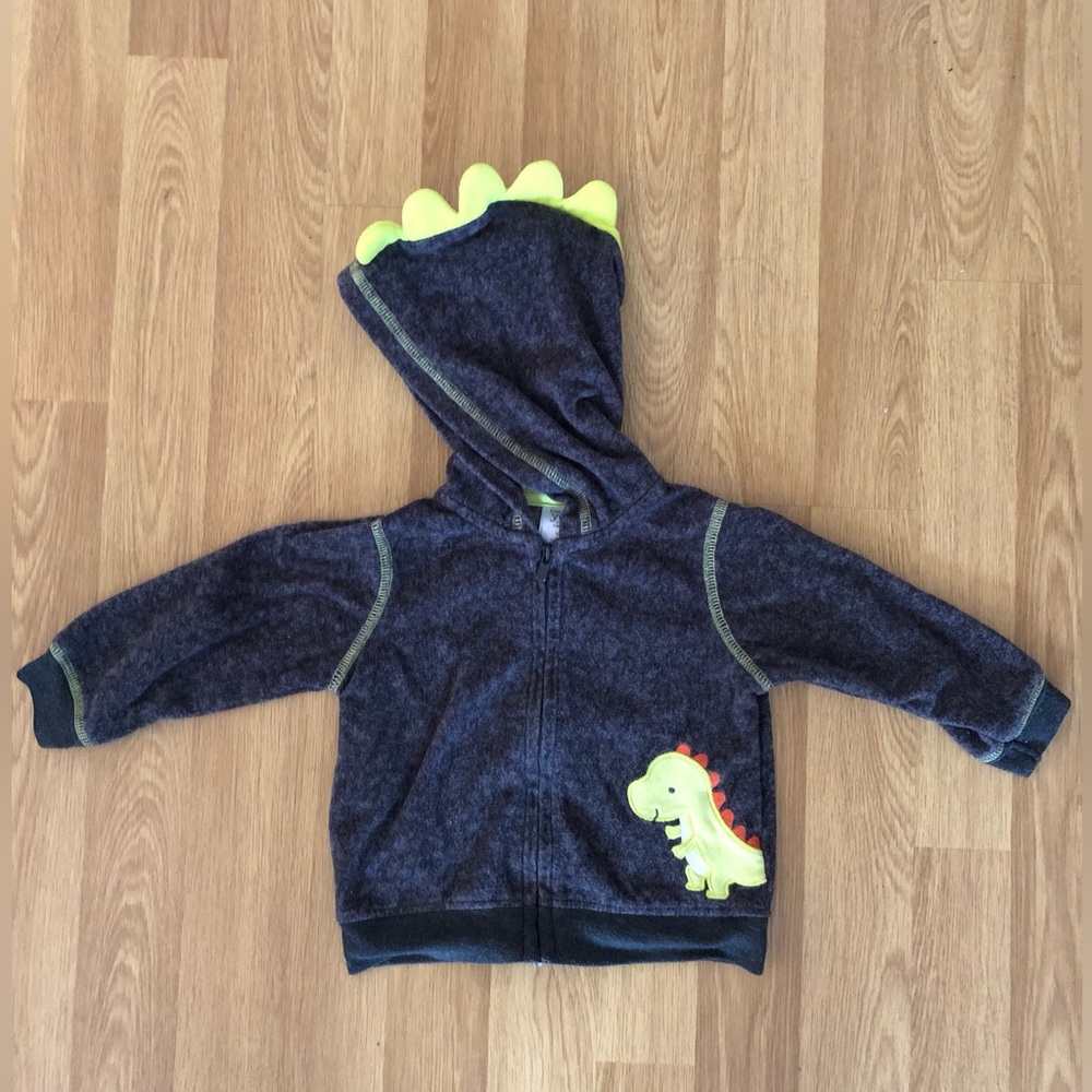 9M Fleece dinosaur zip-up